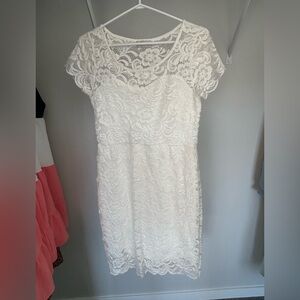 Ci Sono Ivory Lace Midi Dress